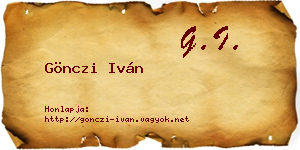 Gönczi Iván névjegykártya